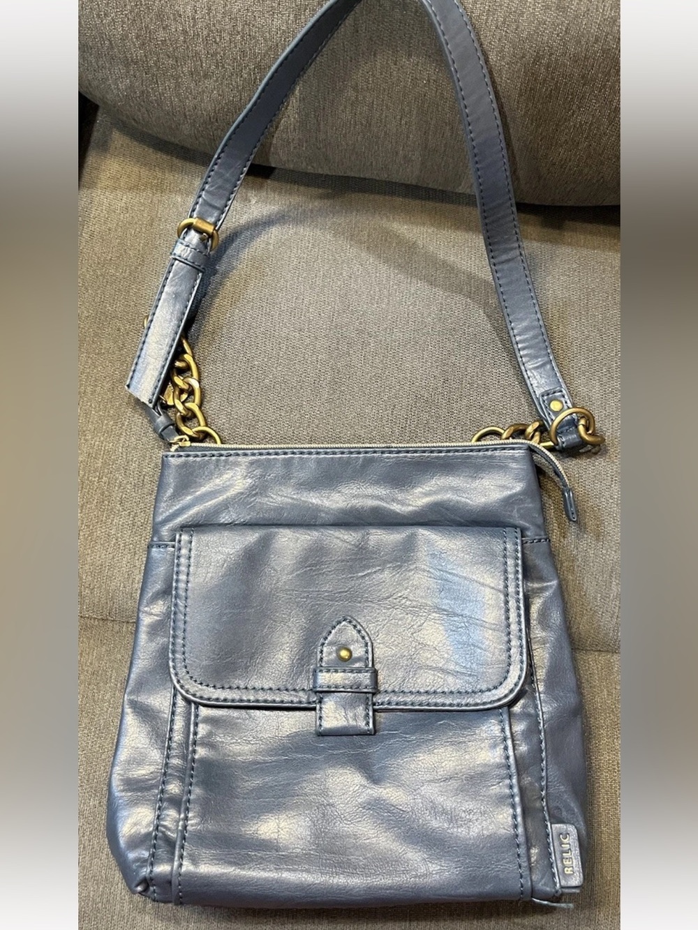 Smokey Blue Relic by Fossil Tinsley Crossbody crossbody bag faux leather Vegan